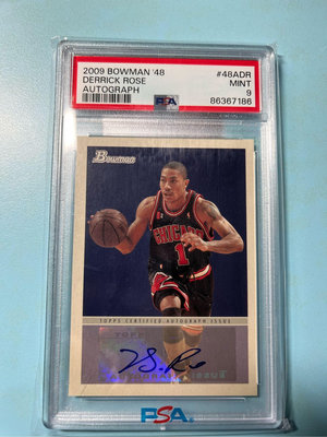 Derrick rose bowman 2009簽名卡 PSA 9分  新秀次年