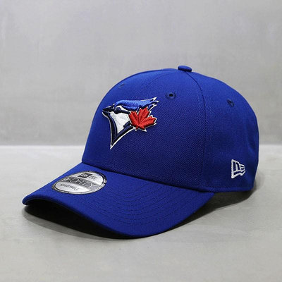 帽子MLB棒球帽硬頂球員版多倫多藍鳥隊彎檐鴨舌帽潮帽藍色UU代購#