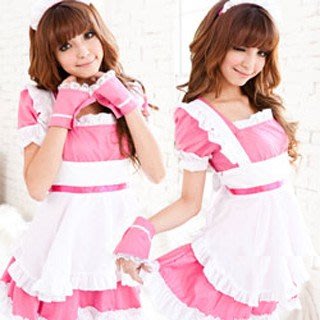 Japanese Maid Dress Waitress Uniform Cosplay Costumes Outfit