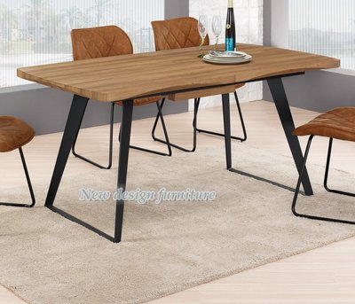 【N D Furniture】台南在地家具-工業風粉體烤漆架MDF木紋160cm折合拉合多功能餐桌MC