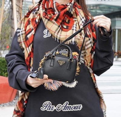 【COCO 精品專賣】Prada BL0705 Saffiano Lux Shoulder Bag 迷你斜背包 黑 現貨