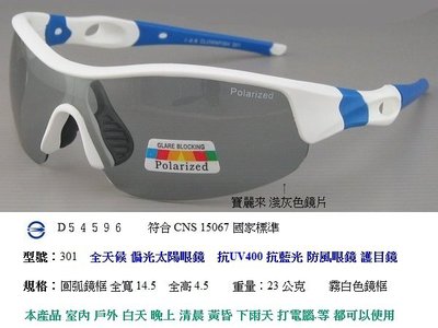 台中休閒家 小丑魚偏光太陽眼鏡 顏色 全天候眼鏡 偏光眼鏡 運動眼鏡 白天晚上駕駛眼鏡 自行車眼鏡 機車眼鏡 TR90