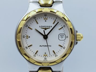 【發條盒子H2614】 LONGINES 浪琴 Conquest 征服者系列 白面自動 18K包金 女仕腕錶