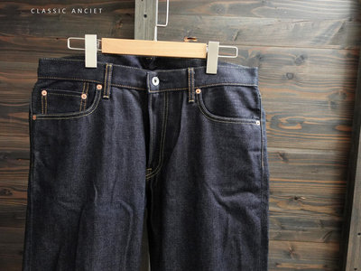 CA 日本品牌 UNIQLO 深藍 合身窄管 牛仔褲 34腰 一元起標無底價P963