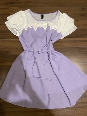 M號內 夢幻 紫色 蕾絲 長上衣 短洋裝