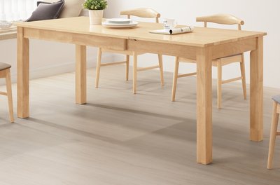 【N D Furniture】台南在地家具-橡膠木全實木原木色4-6尺拉合餐桌/折合桌/伸縮餐桌/多功能桌YH