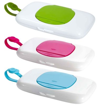 美國全品項代購 OXO On-the-Go Wipes Dispenser 攜帶式濕紙巾盒 三色 可掛置於嬰兒車