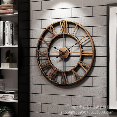 時鐘 歐式復古掛鐘愛客廳靜音鐵藝臥室創意美式時鐘掛錶裝飾個性羅馬鐘