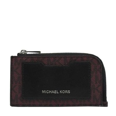 【美麗小舖】MICHAEL KORS MK 紅色防刮PVC皮革 名片夾 卡片夾 錢包 零錢包~M88494
