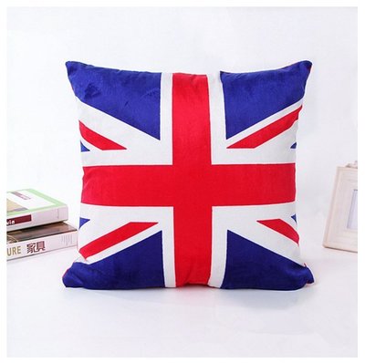 [ 現貨][贈小禮] 英國 國旗 超柔 短毛絨 抱枕套 靠墊套 靠枕套 辦公室 床頭 沙發 汽車 43*43 不含枕心