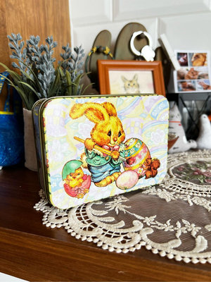 復活節兔子彩繪蛋錫盒