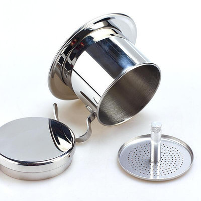 現貨 :越南滴漏壺 不銹鋼咖啡滴濾壺 家用沖泡咖啡壺過濾杯滴滴壺