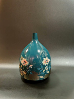 二手 日本回流 昭和時期  佐々木賢治 彫漆 漆器 花瓶 古玩 擺件 十大雜項【紫竹齋】4617