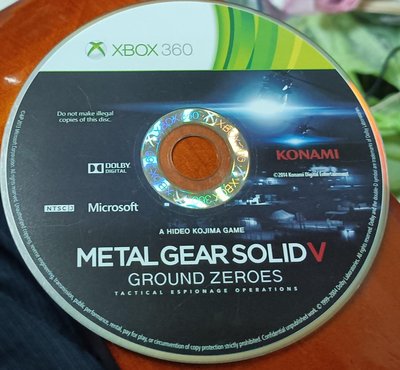 XBOX360 GAME--潛龍諜影5METAL GEAR SOLID V--Ground Zeroes/2手
