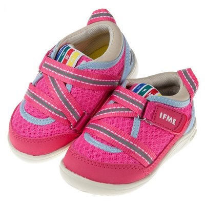 童鞋(12.5~15公分)日本IFME粉紅Z型經典寶寶機能學步鞋P8C033G