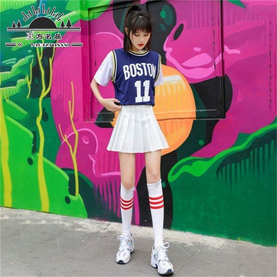 啦啦隊服裝女套裝成人爵士籃球寶貝演出服韓國女團跳舞表演舞臺裝-東方名居