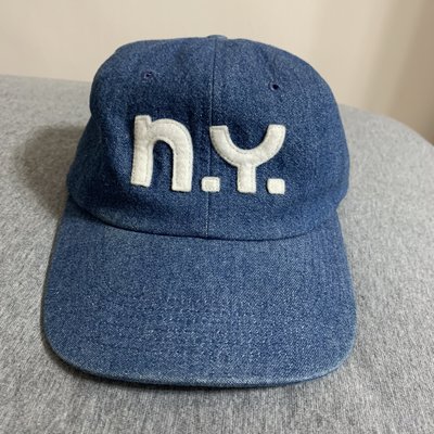 ONLY NY 藍 單寧 牛仔 貼布 N.Y.LOGO 老帽 棒球帽 6 PANEL 二手 SUPREME PALACE