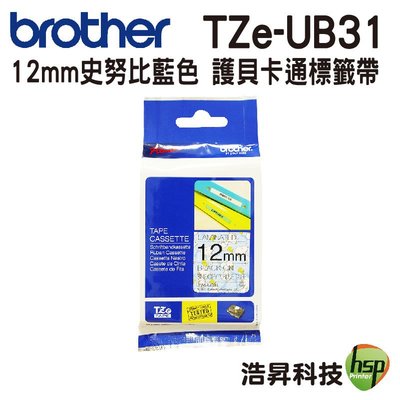 Brother TZe-UB31 12mm 卡通 史努比 Snoopy 護貝標籤帶