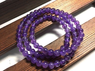 ///晶御飾品///6.5mm天然紫水晶圓珠項鍊/手鍊F12