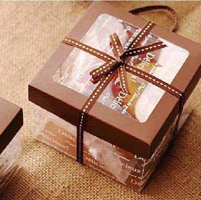 咖啡物語透明PVC巧克力盒12*12*9cm1入30元餅乾盒 ,蛋糕盒 ,糖果盒,包裝盒,情人節禮物包裝盒~