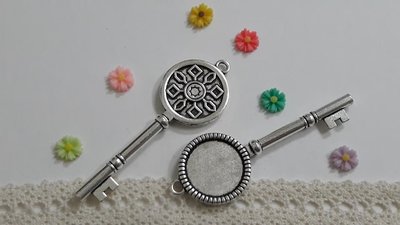 【小蘋果】手作材料/古銀色20mm圓形造型鑰匙底托/一份1個10元(MQ036)
