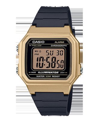 【CASIO 專賣】W-217HM-9A 外觀為復古的方型設計搭配大型的液晶錶面讓時間與日期更易閱讀