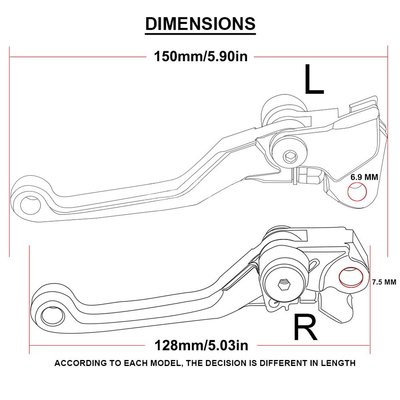 摩托車越野車手拉桿剎車離合改裝手柄適用于Honda CR125R/250R