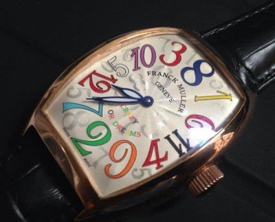 Kris錶配~  瘋狂跳錶 Franck Muller CRAZY HOUR 彩色字 玫瑰金殼 腕錶