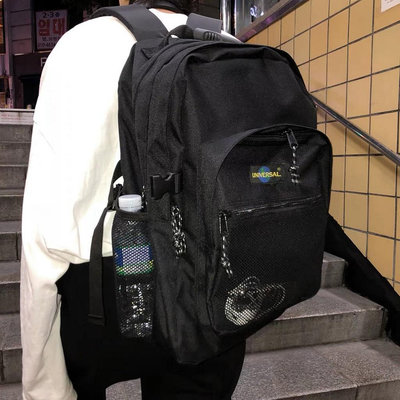台灣 港風🌏半次元🌏次文化超級大容量布標後背包 旅行背包 學生包 筆電包 雙肩包  帆布 背包 書包 中性 復古-陽光小屋