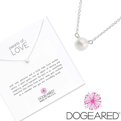 Dogeared 小白珍珠項鍊 銀色項鍊 925純銀許願項鍊 生日禮物 Pearl Necklace