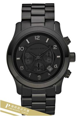 雅格時尚精品代購Michael Kors 經典手錶 黑色時尚 數字經典三眼腕錶(大) MK8157 美國正品
