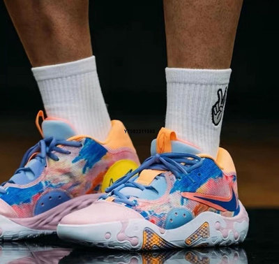 Nike PG 6 EP Printed Swoosh 保羅喬治6 粉藍 男鞋 慢跑鞋 do9823-100 球