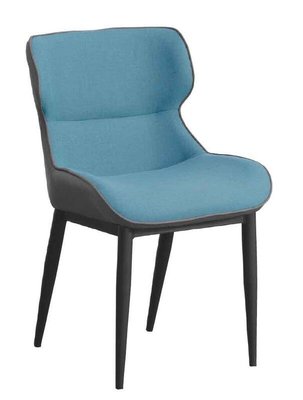 【風禾家具】QA-179-7@MGW藍色造型皮餐椅【台中市區免運送到家】 洽談椅 造型椅 休閒椅 書椅 金屬腳座 傢俱