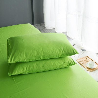 純色園枕套全棉綠色兒童午睡枕頭小孩學生定型枕春夏秋季專，特價