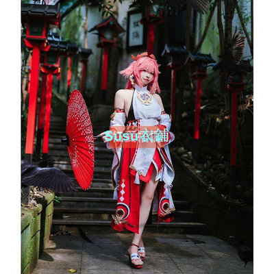 熱賣 八重神子cos 原神cos 稻妻城狐狸小姐八重宮司八重神子cosplay漫展遊展演出服