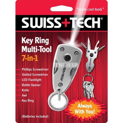 ＜TENCHEER＞ Swiss+Tech 7 合 1 Key Ring Multi-tool 隨身迷你工具組 (含 LED 燈) 7-in-1 鑰匙圈
