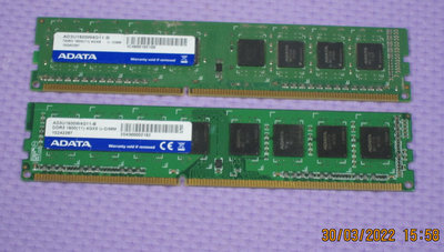 【DDR3 寬版單面】  ADATA   威剛   DDR3-1600   4G   桌上型二手記憶體   【原廠終保】