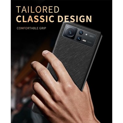 XIAOMI 適用於小米 Mix Fold 2 Fold2 豪華橫紋防震高品質皮革手機殼-337221106