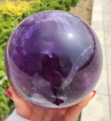 光工水晶阿賽斯特萊 純天然紫水晶球擺件紫晶球原石打磨11.5紫色火焰 梵天透體梅爾卡巴揚升千層金字塔冥想開發松果體第三眼