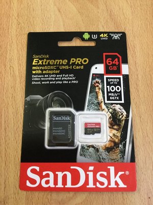 Sandisk extreme pro 64GB-micro SD card, 高速記憶卡