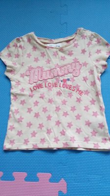 LOVE粉紅星星棉質短袖(70-80公分)