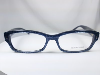 『逢甲眼鏡』GIORGIO ARMANI 光學鏡框 全新正品 寶藍色 復古方框 仿蛇皮設計【GA890 XZY】