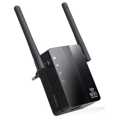 wifi網絡中繼器無線信號放大器雙天線路由擴展器300M中繼Repeater#嗨購