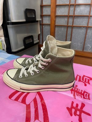 「 二手鞋 」 Converse 1970 女版高筒帆布鞋 US6（綠）鐵6
