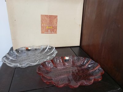 (日式生活用品)KURATA屋久衫紋手工玻璃盤一組（A686）