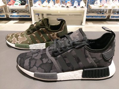 【Dr.Shoes 】Adidas NMD R1 Boost 男鞋 迷彩 休閒鞋 黑灰D96616 軍綠D96617