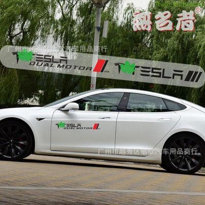台灣現貨Tesla Model3 適用於特斯拉MODEL3車貼拉花MODEL Y S X車門車身貼紙側門邊貼畫  市