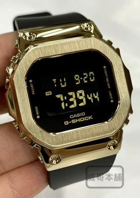 【威哥本舖】Casio台灣原廠公司貨 G-Shock GM-S5600GB-1 高貴奢華 黑金電子女錶 GM-S5600