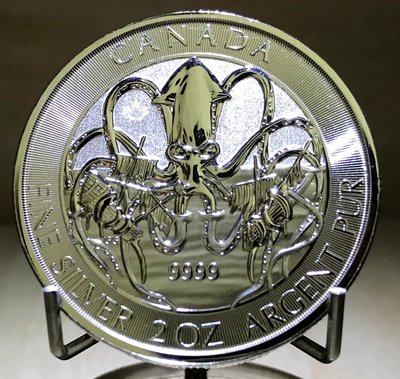 «自由銀»2020 Canada-Kraken 加拿大-海妖銀幣 (2 toz=62.2g) #289