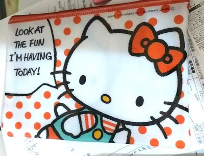 三麗鷗 Sanrio 凱蒂貓 Hello Kitty 防水PVC材質 拉鍊開口 化妝包 收納包 收納袋